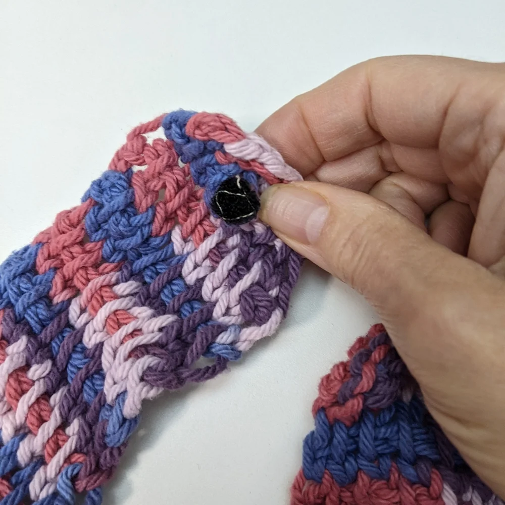 Tunisian Crochet Baby Bib, multicolor cotton yarn, handmade in the USA, Unisex